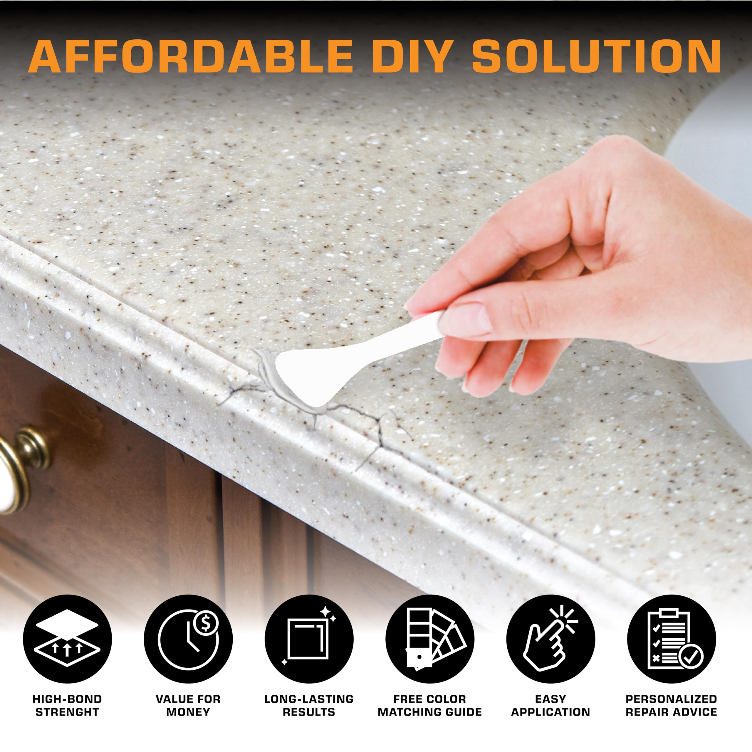 Porcelain Repair Kit - Tile Stone Repair Kit, Marble Repair kit, Tub and Tile Refinishing Kit, Crack Chip Ceramic Floor, Shower Tile Gap Filler & Bathtub Repair Kit, Granite Filler Repair