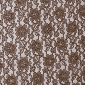 zen creative designs sheer floral lace fabric by the yard 58 inch wide/light weight fabric/craft & sewing material (1 yard, brown)