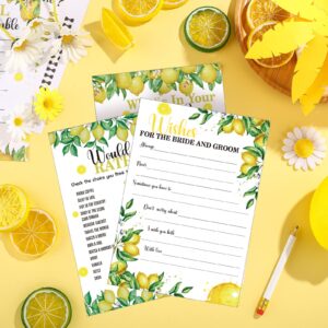 145 Pieces Lemon Bridal Shower Game Bridal Shower Favors Wedding Shower Games Set Include Wedding Games Cards and Pencils for Bride Groom Bachelorette Party Wedding Shower Party Favor