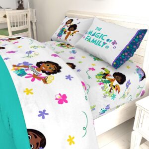 Jay Franco Disney Encanto Sister Magic Full Sheet Set - 4 Piece Set Super Soft and Cozy Kid’s Bedding - Fade Resistant Microfiber Sheets (Official Disney Product)