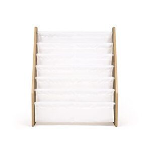 Humble Crew, White/Natural Wood Super Size 6 Tier Kids Book Rack