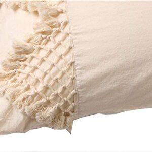 Ivory Duvet Cover Set King Boho Bedding Set Cotton Comforer Cover Set.