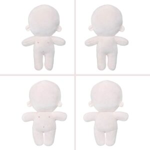 niannyyhouse 7.8in（20CM） Plush Doll with Embroidery Humanoid Stuffed Toys Dress Up Normal Body Glossy Wearable Clothing (20CM, A-1)