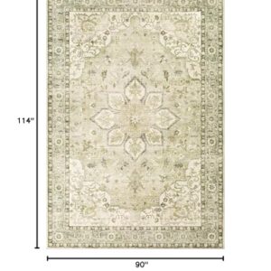 Mark&Day Area Rugs, 8x10 Heiereind Traditional Cream Area Rug, Cream Green Grey Carpet for Living Room, Bedroom or Kitchen (7'6" x 9'6")