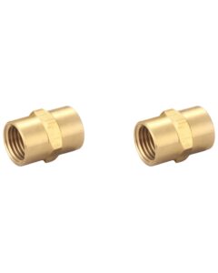 t tanya hardware brass coupling 1/4 inch npt female x 1/4 inch npt female hex head pipe fitting (pack of 2), compressor connector fnpt to fnpt, air hose adapter brass fittings