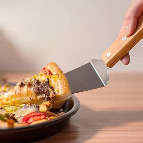 10 Packs Pizza Server Spatula Pie Servers Spatula With Wooden Handle Shovel Stainless Suitable For And Easy to Grip Pizza Spatula Pie Knife Cake Servers