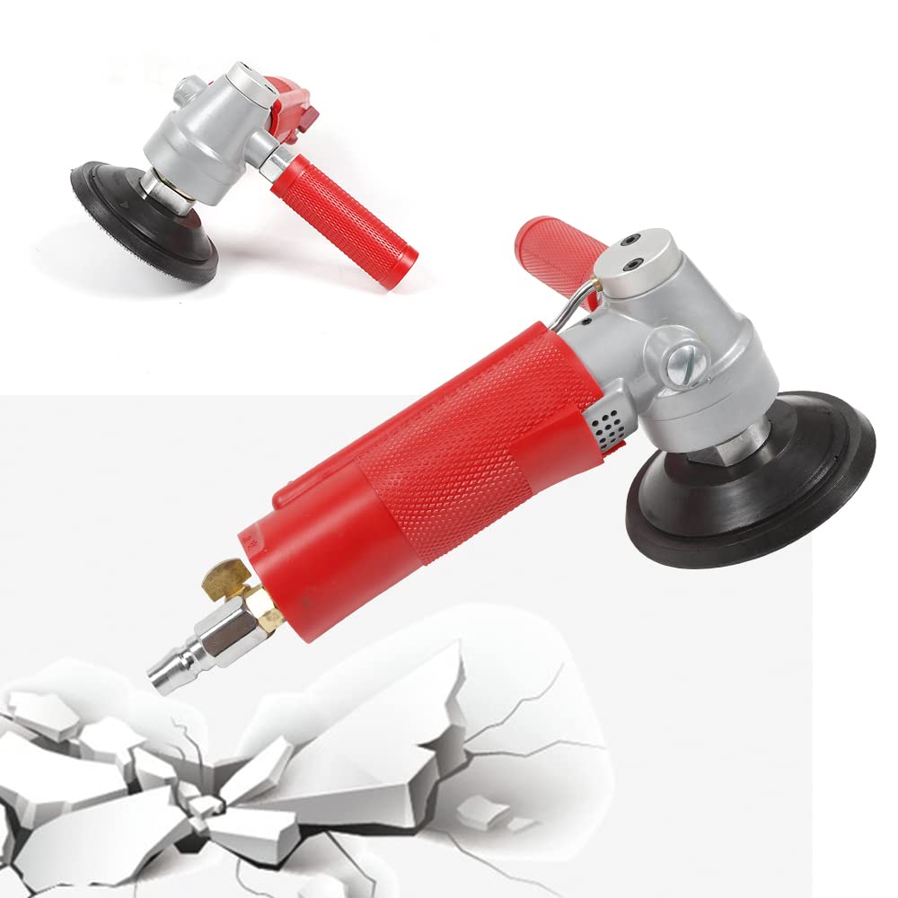 Pneumatic Polisher 4" Air Wet Polisher Grinder Sander, Concrete Stone Polisher Marble Granite Polisher Polishing Kit M16 (4300 Rpm)