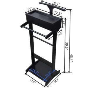 Brefhome Valet Stand for Man,Clothes Stand with Top Tray,Used in Entryway Office Living Room,Black