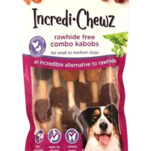 Pet Factory IncrediChewz Rawhide-Free 5" Kabobs Dog Chew Treats w/ Real Chicken & Duck Meat Wrap - 6 Count/1 Pack