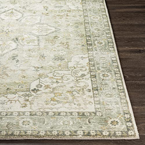 Mark&Day Area Rugs, 8x10 Heiereind Traditional Cream Area Rug, Cream Green Grey Carpet for Living Room, Bedroom or Kitchen (7'6" x 9'6")