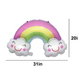 6 Pack Big Size Rainbow and White Cloud Balloons for Birthday Party Baby Shower Bridal Shower Bachelorette Party Decoration