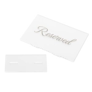 Yilio Dawn Reserved Signs - 4 Pack Clear Acrylic Table Signs - For Weddings, Dinner Parties and Events