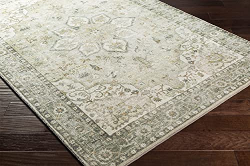 Mark&Day Area Rugs, 8x10 Heiereind Traditional Cream Area Rug, Cream Green Grey Carpet for Living Room, Bedroom or Kitchen (7'6" x 9'6")