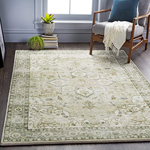 Mark&Day Area Rugs, 8x10 Heiereind Traditional Cream Area Rug, Cream Green Grey Carpet for Living Room, Bedroom or Kitchen (7'6" x 9'6")