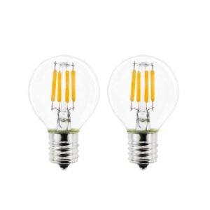 2-Pack E17 Mini Globe Bulb S11 LED Light Bulb,E17 Intermediate Base 4W Warm White 2700K,40 Watt S11 G40 Incandescent Bulb Replacement for Desk Lamp,Cabinet,Closet, Non-Dimmable