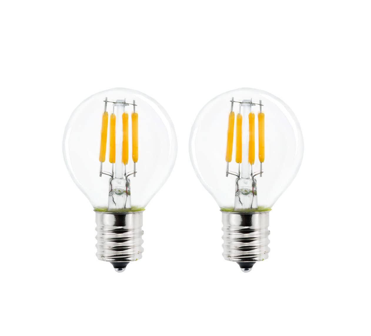 2-Pack E17 Mini Globe Bulb S11 LED Light Bulb,E17 Intermediate Base 4W Warm White 2700K,40 Watt S11 G40 Incandescent Bulb Replacement for Desk Lamp,Cabinet,Closet, Non-Dimmable