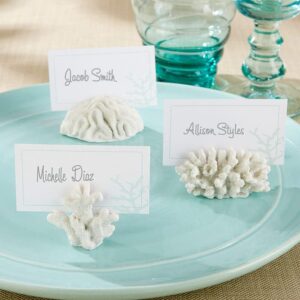 Kate Aspen 12PCS Seven Seas Coral Place Card/Photo Holder, Place Cards Included, Wedding, Bridal Shower, Anniversary and Beach Party Decorations