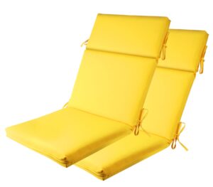 sewker outdoor/indoor adirondack chair cushions, high back patio furniture replacement cushion - set of 2 (yellow)