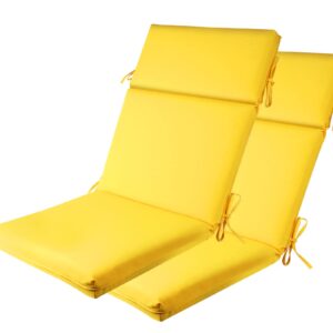 SewKer Outdoor/Indoor Adirondack Chair Cushions, High Back Patio Furniture Replacement Cushion - Set of 2 (Yellow)