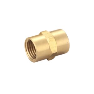 T TANYA HARDWARE Brass Coupling 1/4 Inch NPT Female x 1/4 Inch NPT Female Hex Head Pipe Fitting (Pack of 2), Compressor connector fnpt to fnpt, Air Hose Adapter Brass Fittings