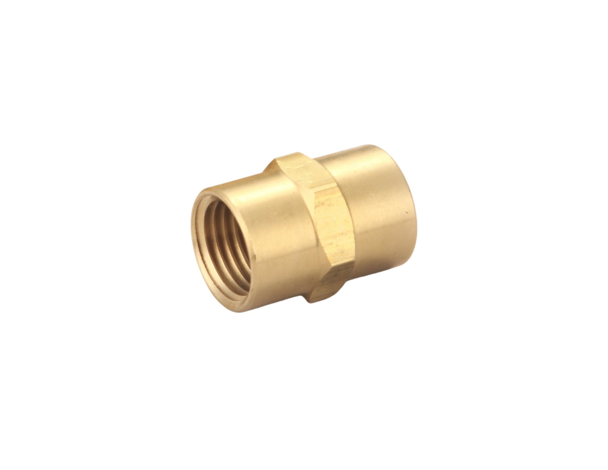 T TANYA HARDWARE Brass Coupling 1/4 Inch NPT Female x 1/4 Inch NPT Female Hex Head Pipe Fitting (Pack of 2), Compressor connector fnpt to fnpt, Air Hose Adapter Brass Fittings