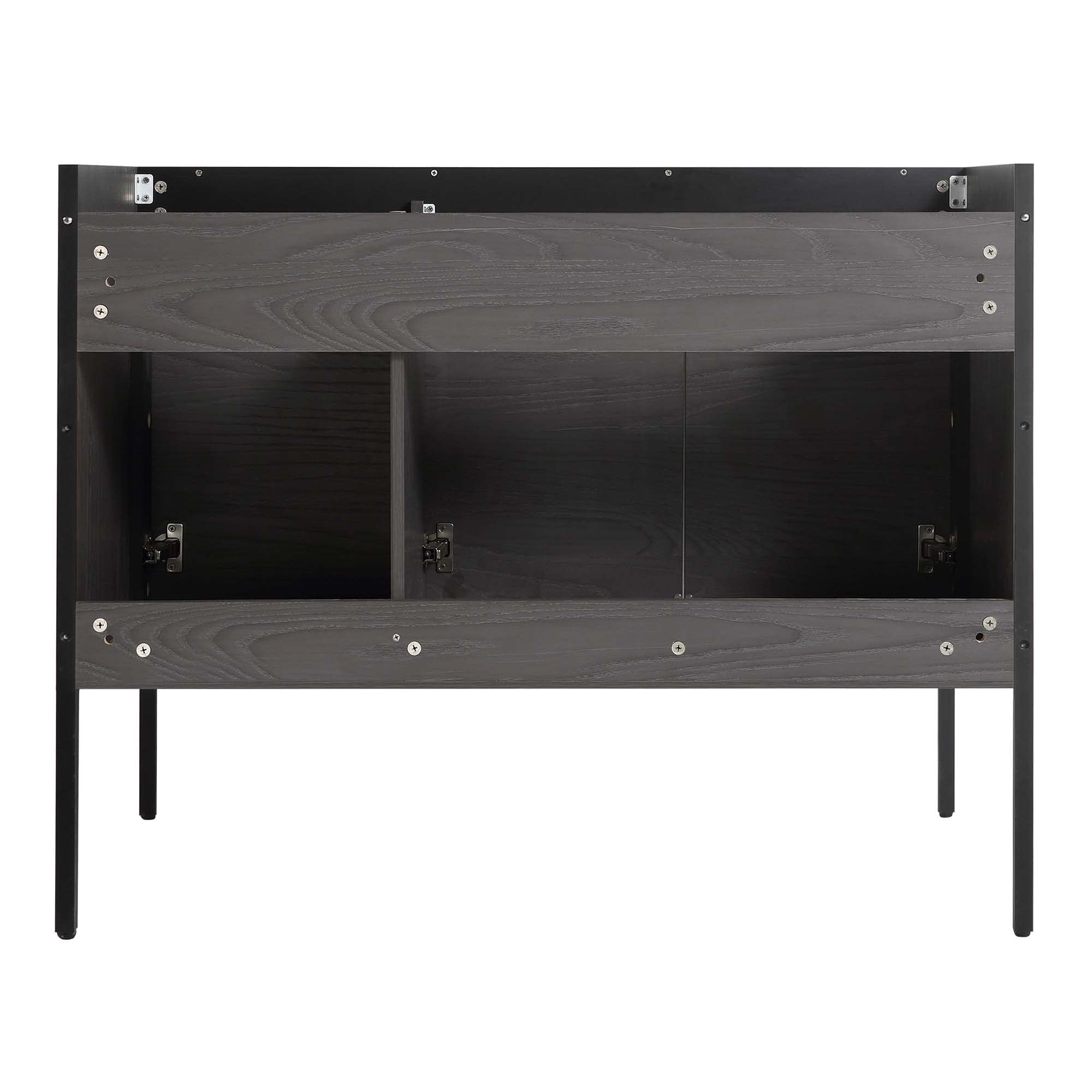 Fine Fixtures Oakville 42 in. W x 18 in. D x 33 in. H Bathroom Vanity in Black Coal Oak with White Ceramic Sink - Black Hardware