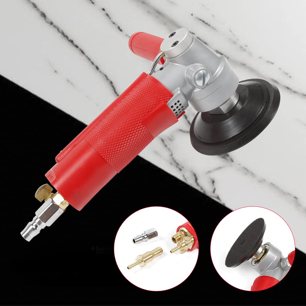 Pneumatic Polisher 4" Air Wet Polisher Grinder Sander, Concrete Stone Polisher Marble Granite Polisher Polishing Kit M16 (4300 Rpm)