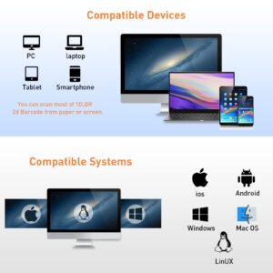 Desktop Barcode Scanner,JRHC 1D 2D Omnidirectional Hand Free USB Wired Platform Scanner QR Barcode Reader Automatic Sensing Barcode Scanner for POS PC Supermarket Bookstore Retail Mall