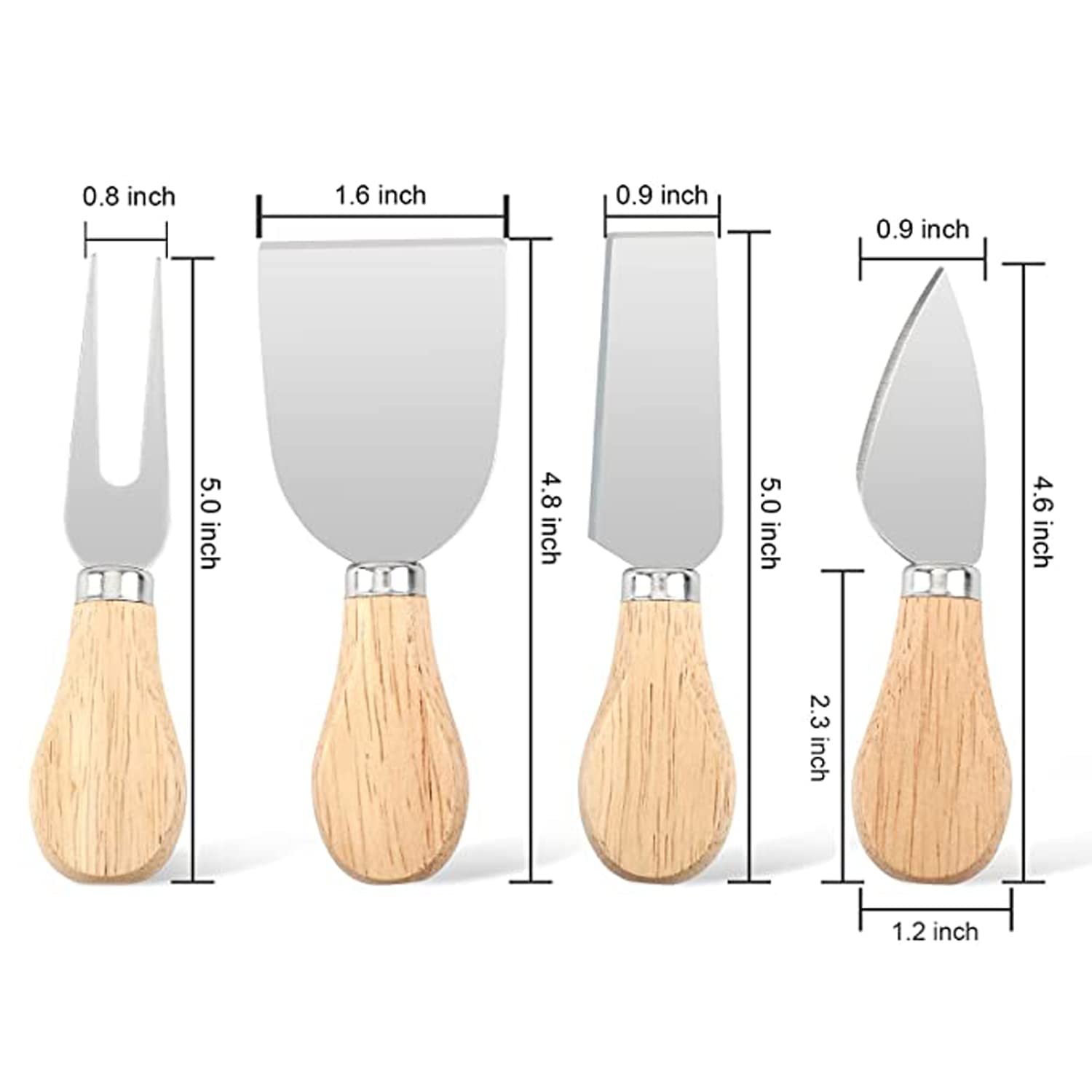 Clarmonde Cheese Knives Set Stainless Steel Cheese Knives with Wood handle (Option# 16)