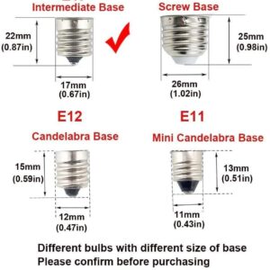 2-Pack E17 Mini Globe Bulb S11 LED Light Bulb,E17 Intermediate Base 4W Warm White 2700K,40 Watt S11 G40 Incandescent Bulb Replacement for Desk Lamp,Cabinet,Closet, Non-Dimmable