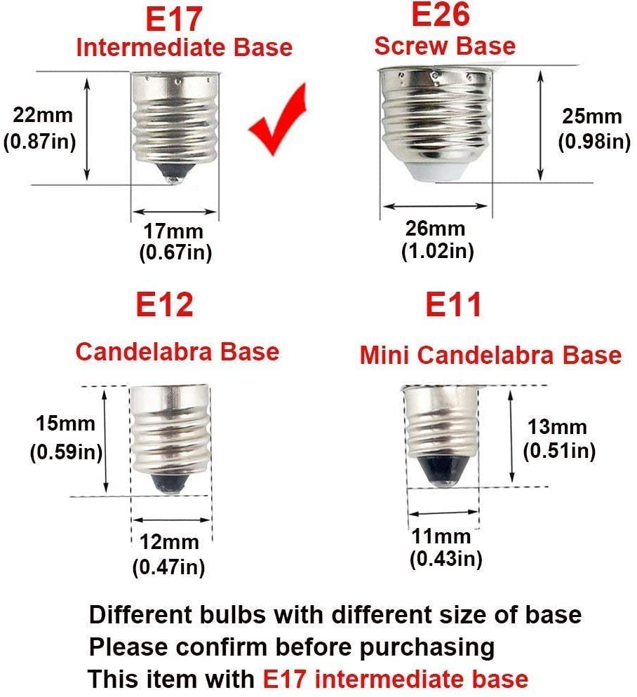 2-Pack E17 Mini Globe Bulb S11 LED Light Bulb,E17 Intermediate Base 4W Warm White 2700K,40 Watt S11 G40 Incandescent Bulb Replacement for Desk Lamp,Cabinet,Closet, Non-Dimmable