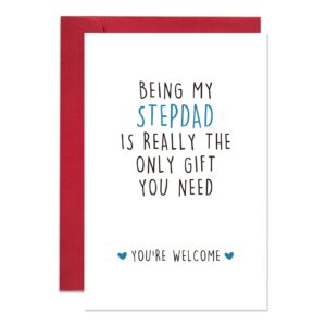 ogeby funny father’s day card for stepdad, cheeky birthday card for him, being my stepdad is really the only gift you need