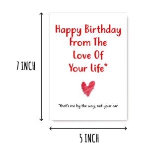 Happy Birthday From The Love Of Your Life Card - Funny Birthday Card - Car Enthusiast Card - Thank You - Mother's Day - Father's Day - Birthday