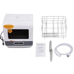 Portable Countertop Dishwasher, 4 Washing Programs,Air-dry Function,Automatic Dishwasher Deep Heating Cleaning Machine for Small Apartments, Dorms and RVs (Style3)