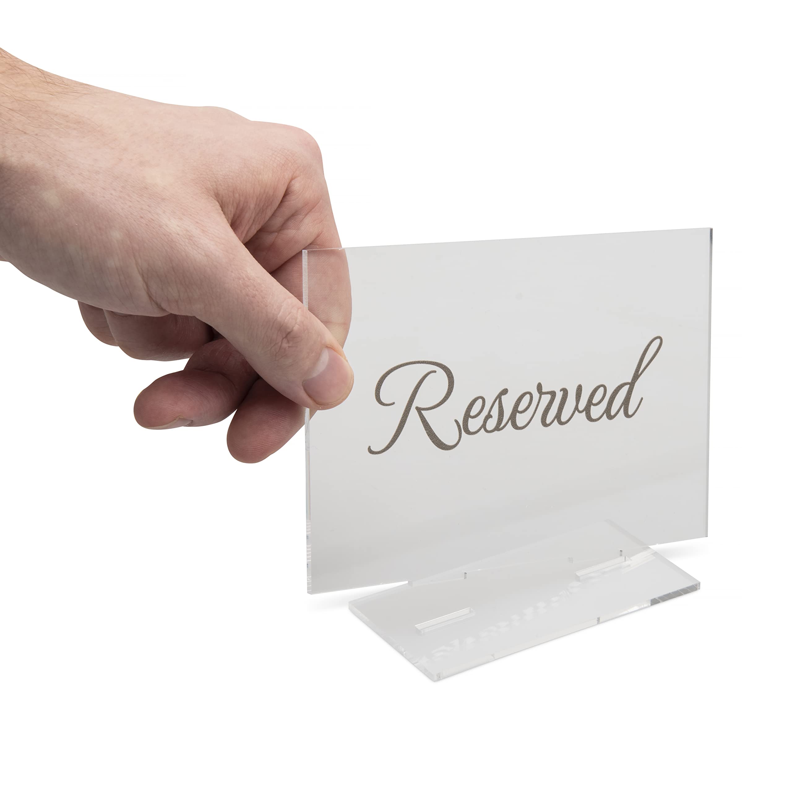 Yilio Dawn Reserved Signs - 4 Pack Clear Acrylic Table Signs - For Weddings, Dinner Parties and Events