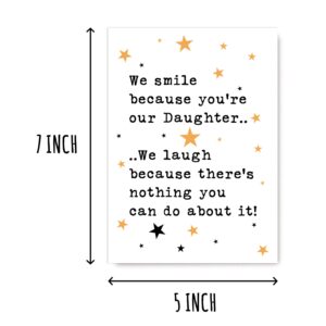 Funny Card - Daughter Card - Daughter's Birthday - Birthday Card - We Smile Because You're Our Daughter - Card For My Daughter