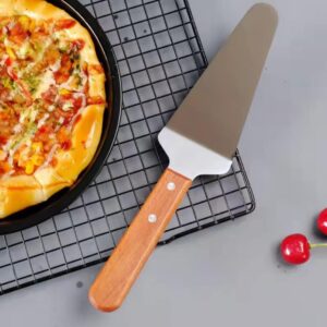 10 Packs Pizza Server Spatula Pie Servers Spatula With Wooden Handle Shovel Stainless Suitable For And Easy to Grip Pizza Spatula Pie Knife Cake Servers