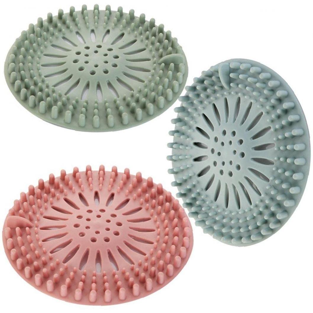 3pcs Shower Drain Cover Hair Catcher Silicone Filter Tub Drain Stopper Bathtub Sink Filter for Home Kitchen Bathroom