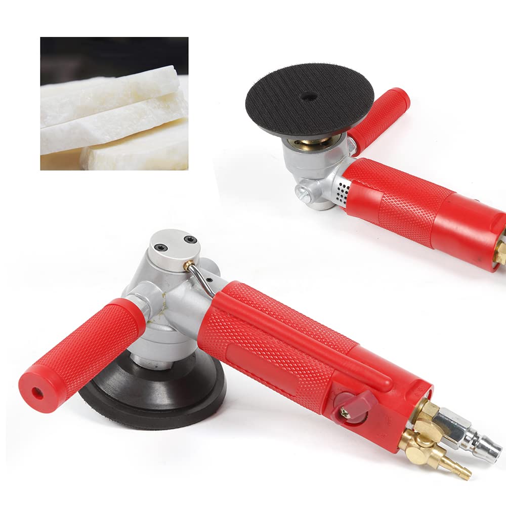 Pneumatic Polisher 4" Air Wet Polisher Grinder Sander, Concrete Stone Polisher Marble Granite Polisher Polishing Kit M16 (4300 Rpm)