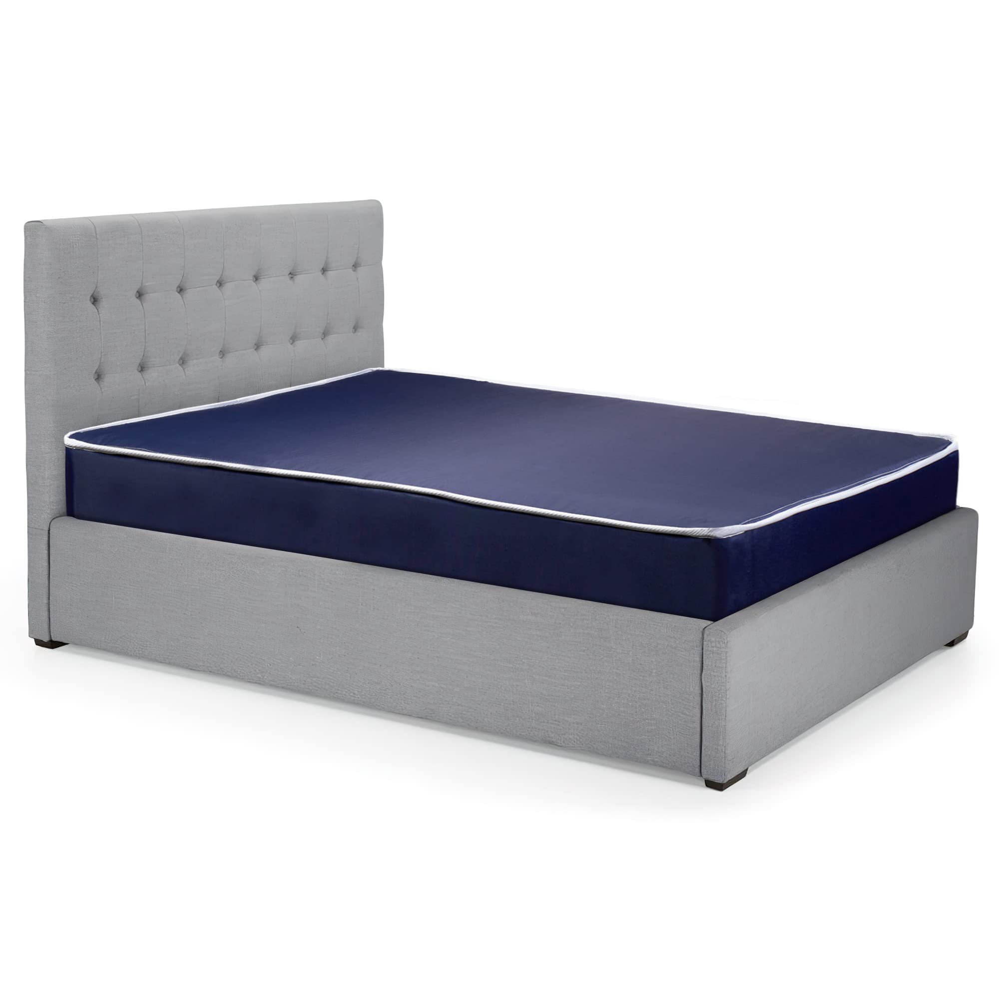 Treaton, 9-Inch Medium Tight Top Nylon Vinyl Hybrid Mattress, Full, Blue.