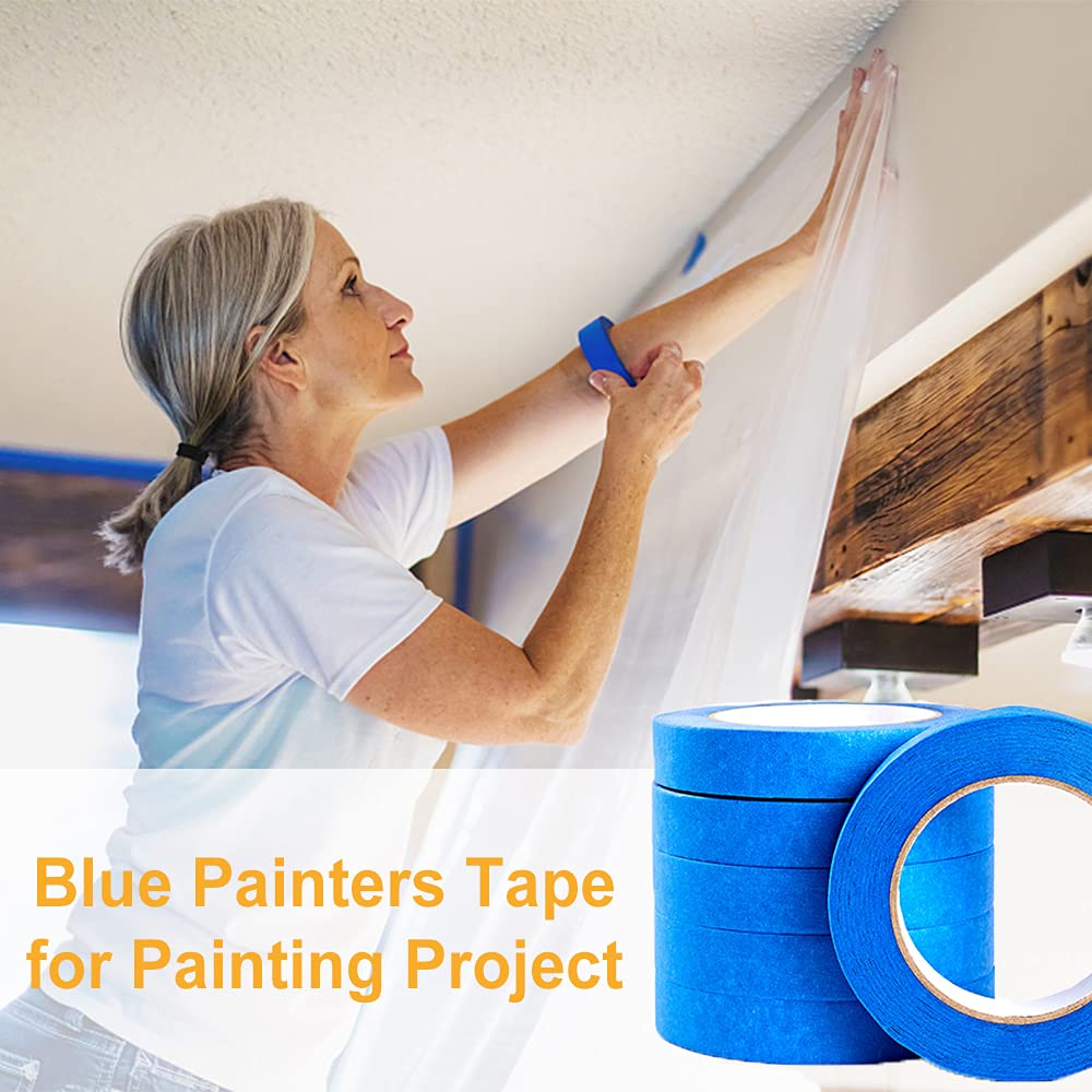 Clickslock Blue Painters Tape,3 Rolls 1.88"×55 Yards (165 Yards Total), Blue Painters Masking Tape Bulk, Residue Free Multi-Surface Painting Tape