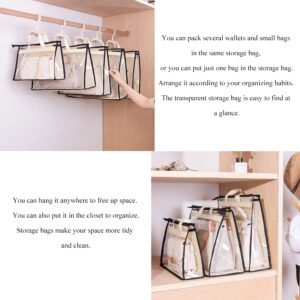 fazhongfa 2PCS Dust Bags for Handbags Clear Purse Storage Organizer Non-Woven Hanging Bag Closet with Zipper and Handle (X-Large, Cream Color)