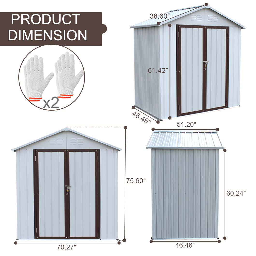 Outdoor Storage Shed 6x4 FT Outdoor Shed,Metal Shed Garden Shed with Lockable Door,Tool Shed for Patio Lawn Backyard,Perfect to Store Garden Tools,Bike Accessories,Lawn Mower,Trash Can etc.