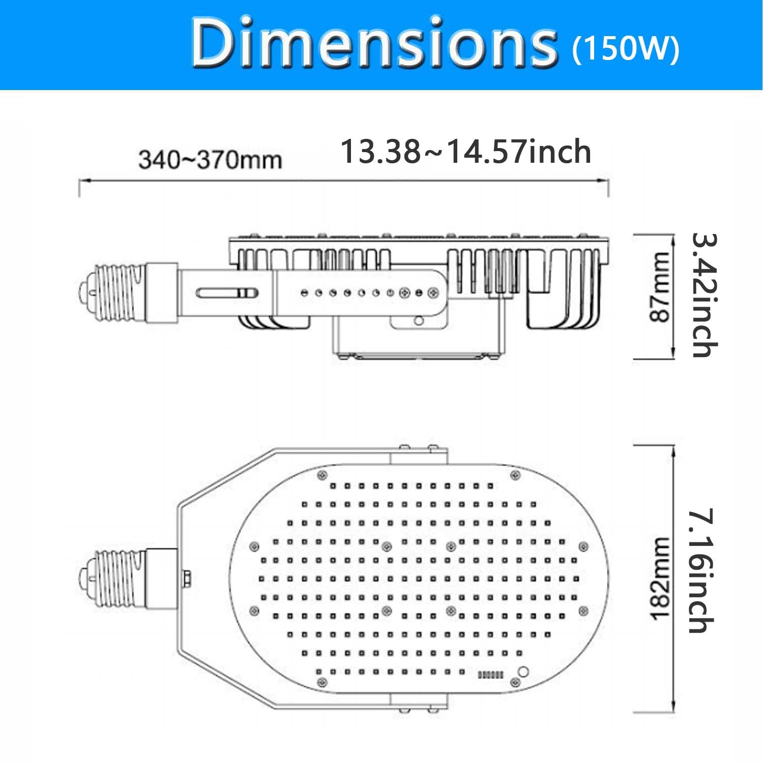 150W LED Retrofit Kit with Power Supply, 20250LM Shoebox LED Retrofit Kits(500W MH/HID/HPS Equiv.) 5000K E39 Mogul Base for Street Lights, High Bay Lights UL DLC Certified