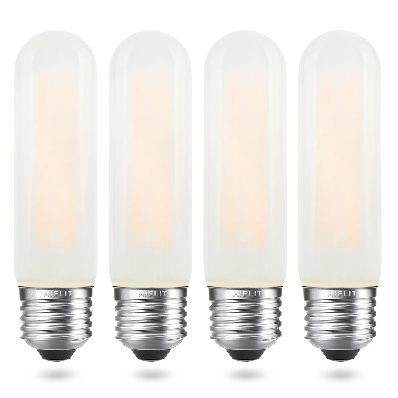 AIELIT T10/T30 Frosted LED Light Bulb 25 Watt Equivalent, Warm White 2700K, 200 LM, E26 Standard Base, 2W Dimmable LED Tube Bulbs, Classic Filament Edison Bulb for Pendant Lights Chandelier, 4-Pack