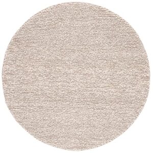 SAFAVIEH Natura Collection 6' Round Beige NAT620B Handmade Wool Entryway Foyer Living Room Bedroom Area Rug