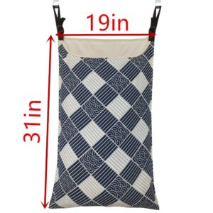 HDHYK Adjustable Space Saving Door Hanging Laundry Hamper Bag Dorm Laundry Bag,Wide Open Top Over The Door Laundry Hamper with Free Hanging Hooks