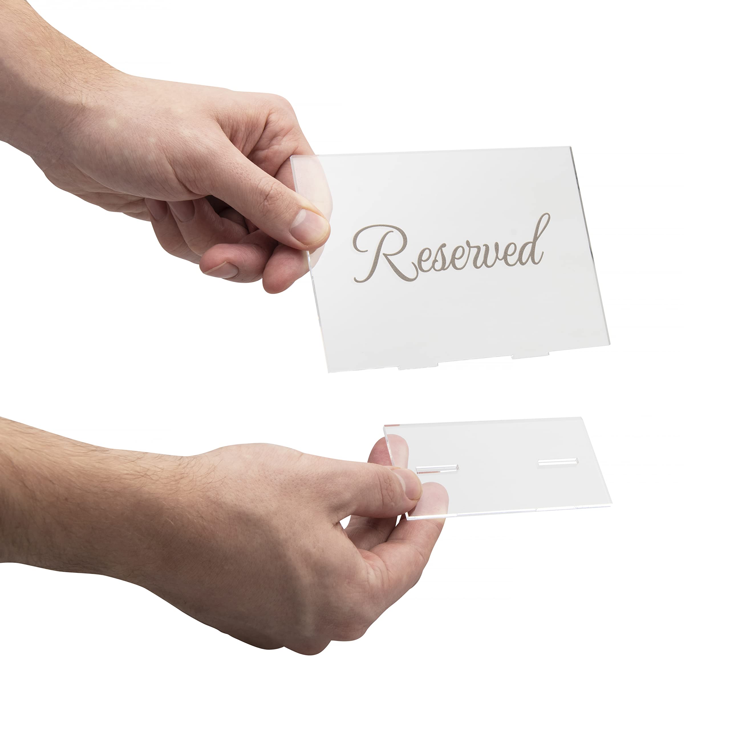 Yilio Dawn Reserved Signs - 4 Pack Clear Acrylic Table Signs - For Weddings, Dinner Parties and Events