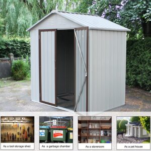 Outdoor Storage Shed 6x4 FT Outdoor Shed,Metal Shed Garden Shed with Lockable Door,Tool Shed for Patio Lawn Backyard,Perfect to Store Garden Tools,Bike Accessories,Lawn Mower,Trash Can etc.