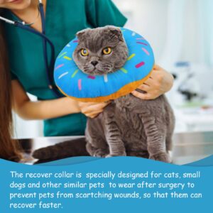 HUMLANJ Cat Cone Collar Soft, Adjustable Cat/Dog Recovery Collar, Cute Donut Kitten Cone to Stop Licking, Surgery Recovery Elizabethan Collars for Kitten Cats Puppy